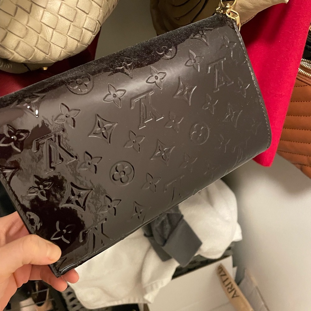 Louis Vuitton patent leather dark purple crossbody